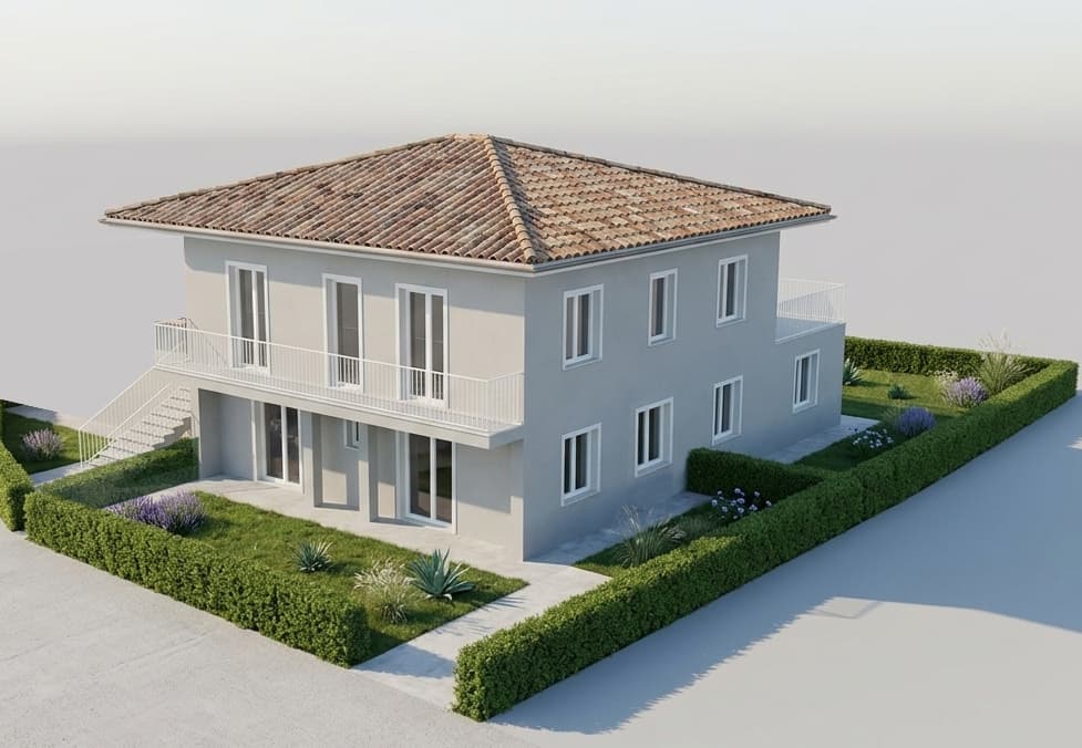 trifamiliare con terrazza di 50 mq